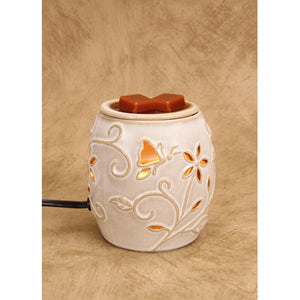 Ceramic Wax Warmer - Electric - Beige Flowers And Nature Design Item - Redemption Candle Company