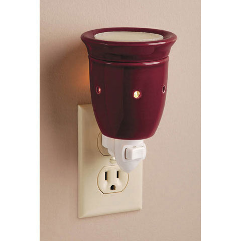 Ceramic Plug-In Wax Warmer - Solid Burgundy Design - Redemption Candle Company