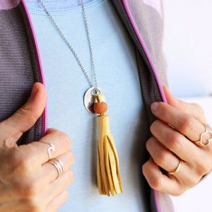 Essential Oil Jewelry - Tassel Necklace - Redemption Candle Company